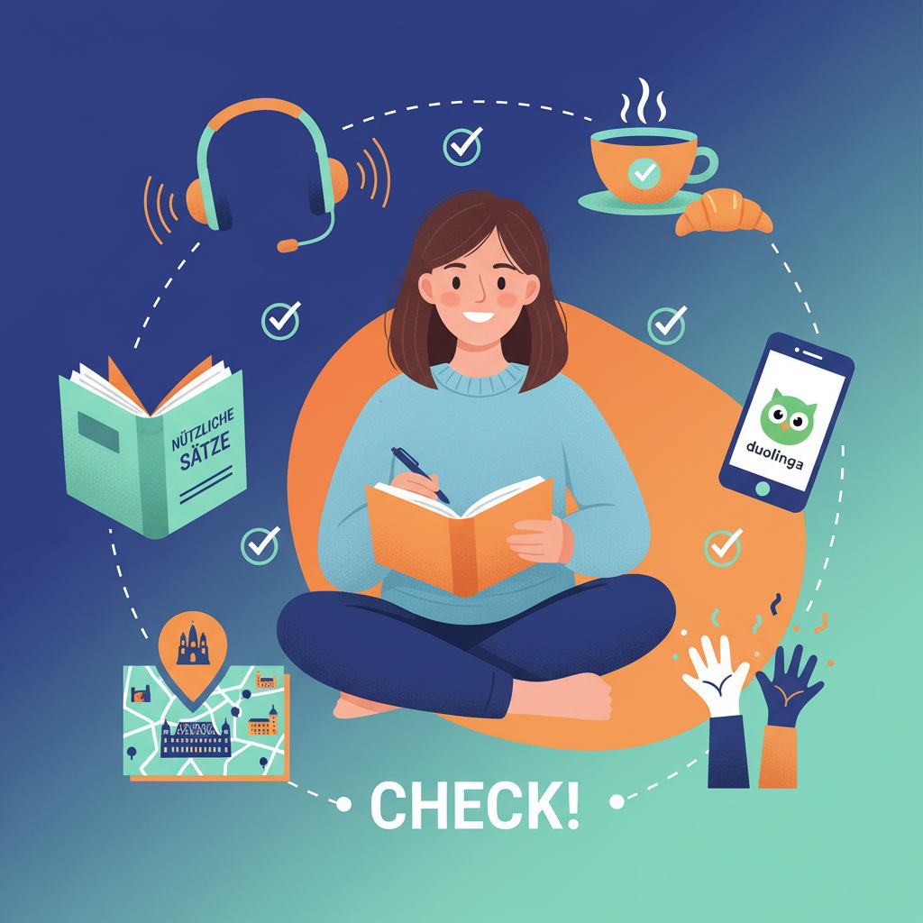 Conseils pratiques pour apprendre l'allemand avant un voyage à Vienne : podcasts, livre de phrases, applications