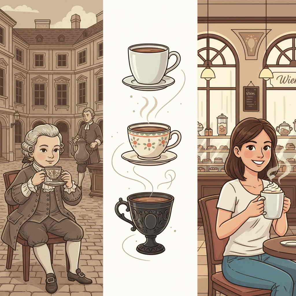 Histoire du chocolat chaud à Vienne : de la boisson de cour royale au rituel quotidien des voyageurs apprenant l'allemand