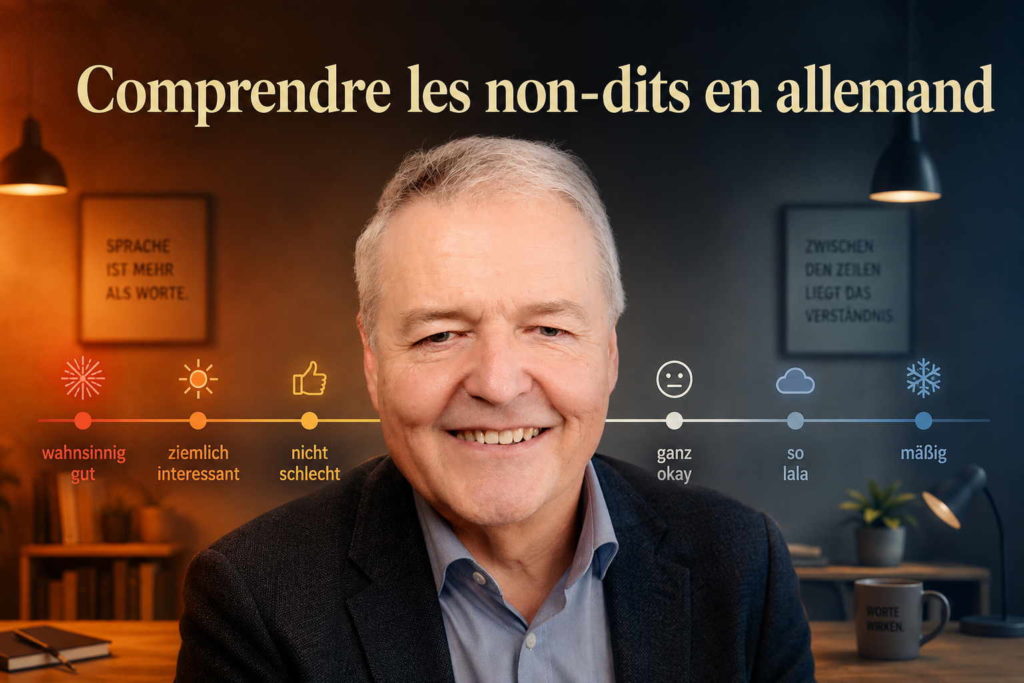 Comprendre les non-dits en allemand Comprendre les non-dits en allemand – pourquoi « nicht schlecht » est souvent un compliment et comment décoder ce que les Allemands pensent vraiment.