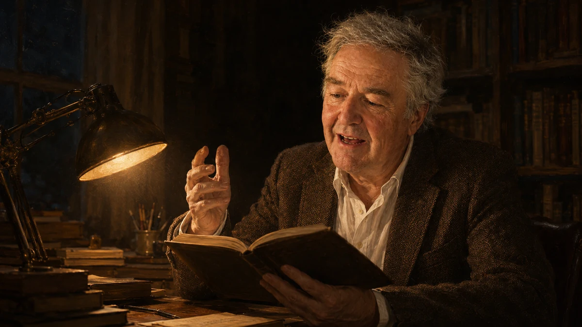 Dieter Jeromin lisant un livre à voix haute le soir : la méthode de Schliemann appliquée aux langues