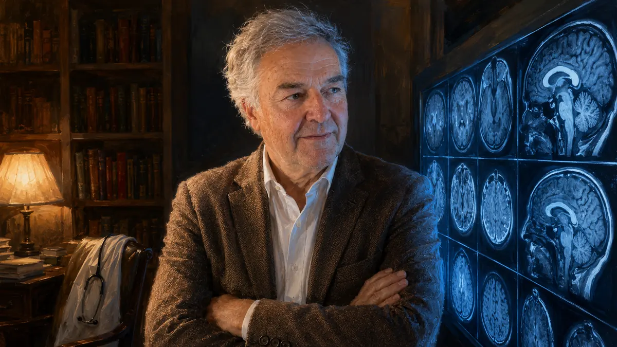 Le neurologue Dieter Jeromin devant des images du cerveau : ce que les neurosciences disent de l'apprentissage